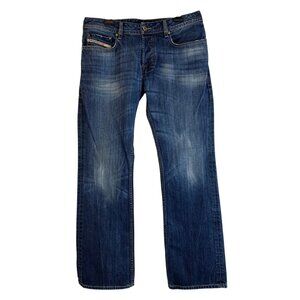 Diesel Zatiny 32x32 Regular Bootcut Jeans Dark Wash Button Fly 100% Cotton